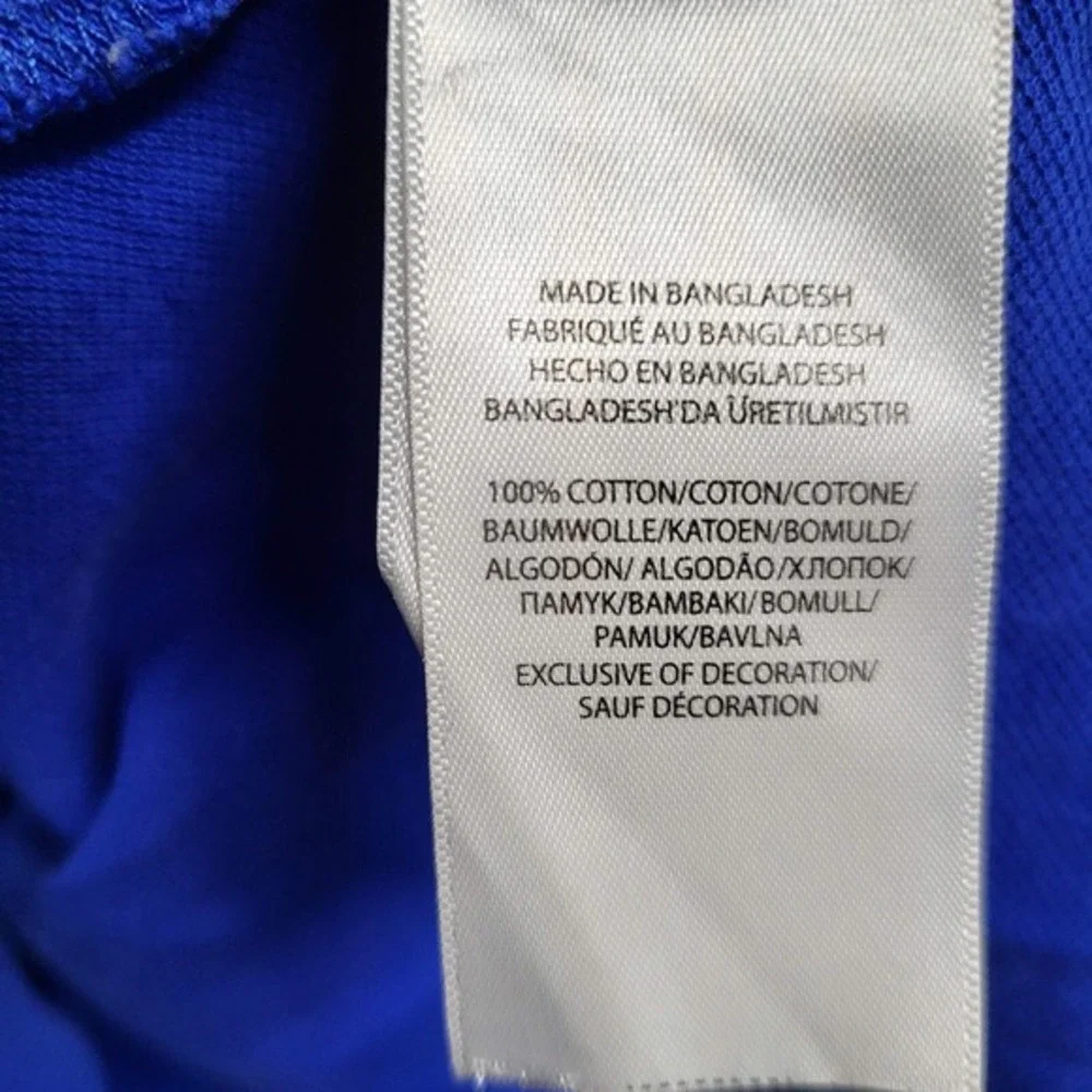 Polo Top Look Men Polo Shirt XL Blue Custom‎ Slim Fit Logo Short Sleeve Collar